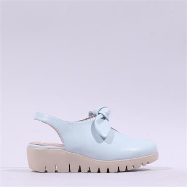 Wonders San Marino Bow Slingback Wedge - Baby Blue